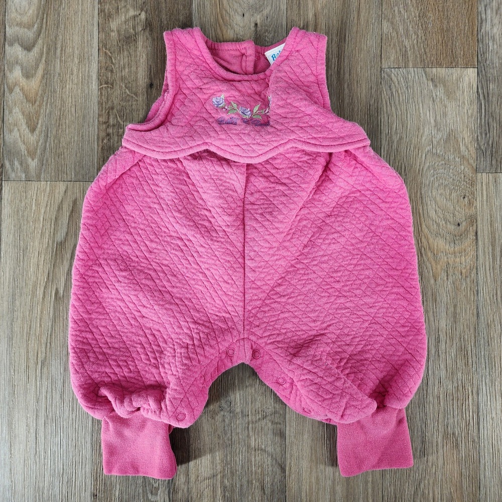 Vintage Baby B'gosh‎ Pink Quilted Romper Jumpsuit Sleeveless 3-6 Months